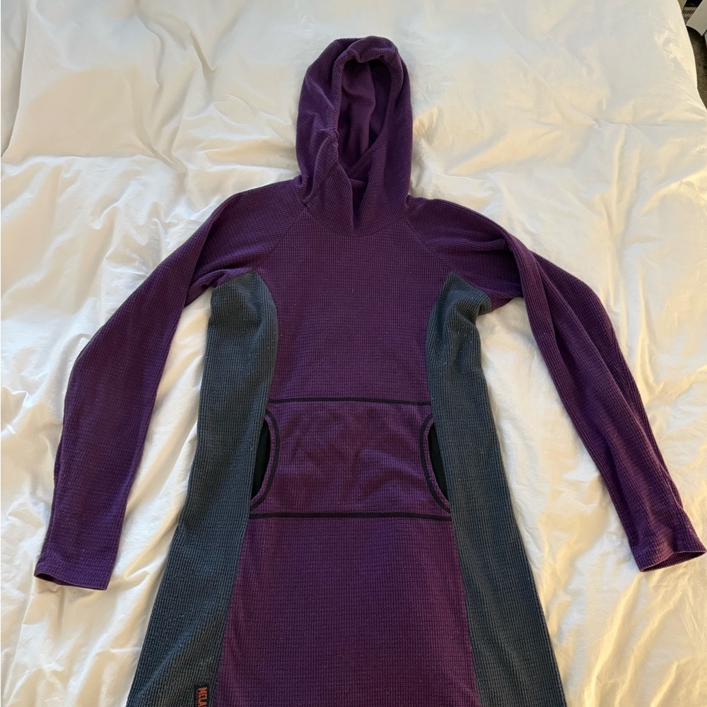 Melanzana Purple and Gray Hooded Dress